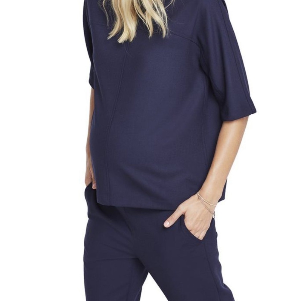 HATCH Maternity Navy Jaclyn Top (HATCH 2 - Medium)